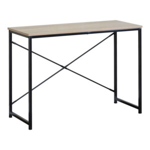 Γραφείο εργασίας Bailon pakoworld σε oak απόχρωση με μαύρο μέταλλο 100x40x70εκ-085-000025