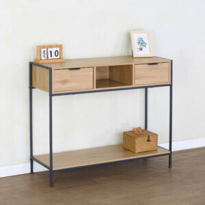 Κονσόλα Regando pakoworld σε oak απόχρωση με μαύρο μέταλλο 100x35x80εκ-085-000027