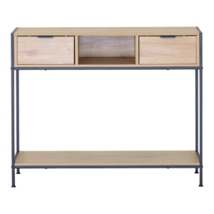 Κονσόλα Regando pakoworld σε oak απόχρωση με μαύρο μέταλλο 100x35x80εκ-085-000027