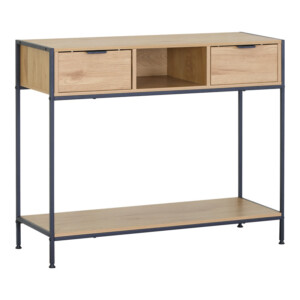 Κονσόλα Regando pakoworld σε oak απόχρωση με μαύρο μέταλλο 100x35x80εκ-085-000027