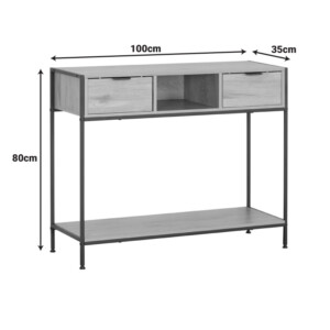 Κονσόλα Regando pakoworld σε oak απόχρωση με μαύρο μέταλλο 100x35x80εκ-085-000027
