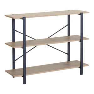 Επιδαπέδια ραφιέρα Nebranzo pakoworld σε oak απόχρωση με μαύρο μέταλλο 106x35x80εκ-085-000028