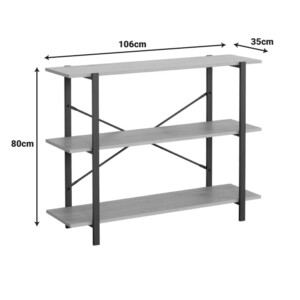 Επιδαπέδια ραφιέρα Nebranzo pakoworld σε oak απόχρωση με μαύρο μέταλλο 106x35x80εκ-085-000028