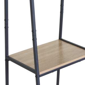 Έπιπλο εισόδου-ραφιέρα Herevy pakoworld σε oak απόχρωση με μαύρο μέταλλο 101x35x160εκ-085-000030