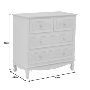 Συρταριέρα Joliene Inart mdf σε λευκή αντικέ-φυσική απόχρωση 80x40x80εκ-087-000013