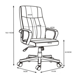 Καρέκλα γραφείου διευθυντή Roby pakoworld με pu χρώμα μαύρο-090-000012