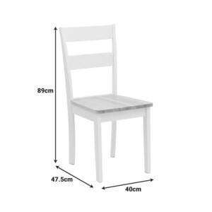 Καρέκλα York pakoworld σε λευκή-φυσική απόχρωση 39.5x47.5x89εκ-091-000013