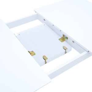 Tραπεζαρία επεκτεινόμενη Mabor-York pakoworld σετ 5τεμ ξύλο σε λευκή απόχρωση 120-150x80x73