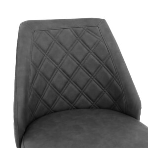 Σκαμπό μπαρ Inflame pakoworld PU ανθρακί-μέταλλο μαύρο-093-000026