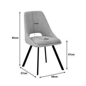 Καρέκλα Initiate pakoworld κίτρινο μπουκλέ ύφασμα-πόδι μαύρο μέταλλο 48x57x85εκ-093-000038