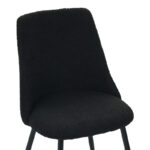 Καρέκλα Giselle pakoworld μπουκλέ ύφασμα σε μαύρη απόχρωση 51x52x82εκ-096-000040