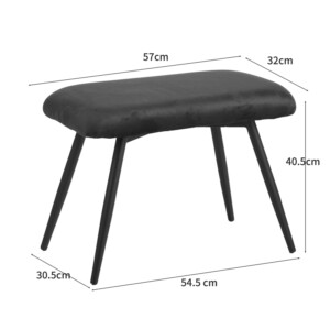 Πολυθρόνα με υποπόδιο Rueda pakoworld βελούδο σε σκούρο πράσινο απόχρωση με μαύρα μεταλλικά πόδια 71.5x66.5x99εκ-096-000041