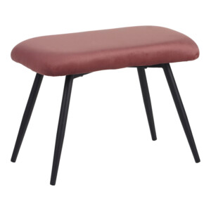Πολυθρόνα με υποπόδιο Rueda pakoworld βελούδο σε σάπιο μήλο απόχρωση με μαύρα μεταλλικά πόδια 71.5x66.5x99εκ-096-000043