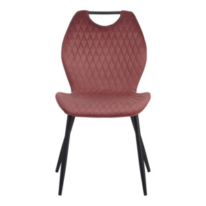 Καρέκλα Bongo pakoworld βελούδο σε σάπιο μήλο απόχρωση με μαύρα μεταλλικά πόδια 56.5x47x84εκ-096-000046