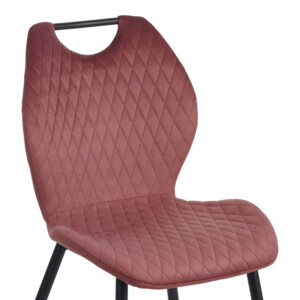 Καρέκλα Bongo pakoworld βελούδο σε σάπιο μήλο απόχρωση με μαύρα μεταλλικά πόδια 56.5x47x84εκ-096-000046
