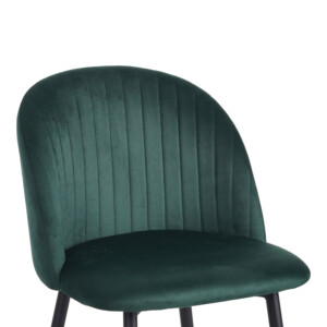 Σκαμπό μπαρ Barow pakoworld βελούδο σε σκούρο πράσινο απόχρωση με μαύρα μεταλλικά πόδια 53x46.5x96.5-096-000048