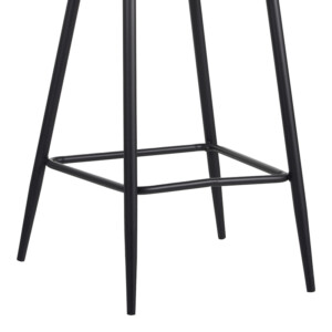 Σκαμπό μπαρ Barow pakoworld βελούδο σε σκούρο πράσινο απόχρωση με μαύρα μεταλλικά πόδια 53x46.5x96.5-096-000048