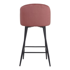 Σκαμπό μπαρ Barow pakoworld βελούδο σε σάπιο μήλο απόχρωση με μαύρα μεταλλικά πόδια 53x46.5x96.5-096-000050