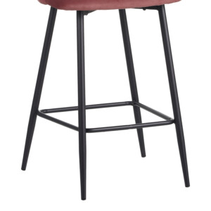 Σκαμπό μπαρ Barow pakoworld βελούδο σε σάπιο μήλο απόχρωση με μαύρα μεταλλικά πόδια 53x46.5x96.5-096-000050