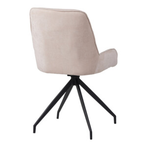 Καρέκλα περιστρεφόμενη Kadeira pakoworld ύφασμα μπεζ με μαύρα μεταλλικά πόδια 57.5x51x89-096-000052