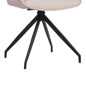Καρέκλα περιστρεφόμενη Kadeira pakoworld ύφασμα μπεζ με μαύρα μεταλλικά πόδια 57.5x51x89-096-000052