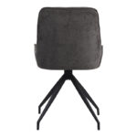 Καρέκλα περιστεφόμενη Kadeira pakoworld ύφασμα σκούρο γκρι- μαύρα μεταλλικά πόδια 57.5x51x89εκ-096-000053