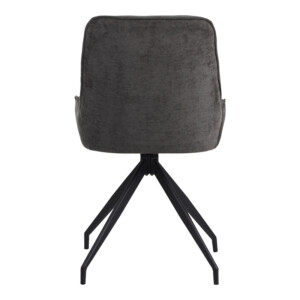 Καρέκλα περιστεφόμενη Kadeira pakoworld ύφασμα σκούρο γκρι- μαύρα μεταλλικά πόδια 57.5x51x89εκ-096-000053
