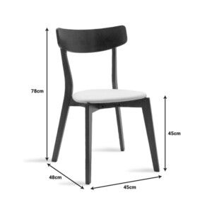 Καρέκλα Toto pakoworld γκρι ύφασμα-rubberwood ανθρακί πόδι-097-000012