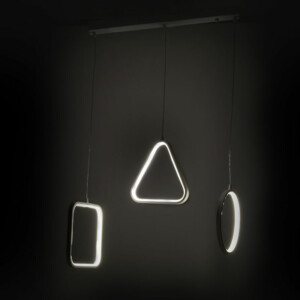 Φωτιστικό οροφής τρίφωτο PWL-0990 pakoworld LED 60W μαύρο 70x10x100εκ-099-000092