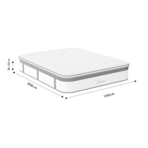 Στρώμα Utopia pakoworld pocket spring με ανώστρωμα aloe vera 30-32cm 160x200εκ-100-000018