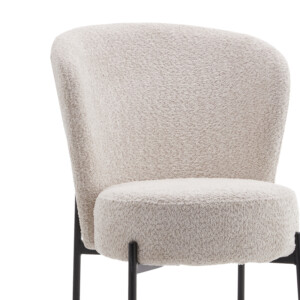 Καρέκλα Houlian pakoworld εκρού ύφασμα-πόδι μαύρο μέταλλο 44x66x89εκ-101-000091