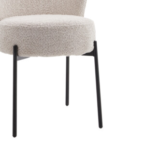 Καρέκλα Houlian pakoworld εκρού ύφασμα-πόδι μαύρο μέταλλο 44x66x89εκ-101-000091