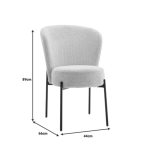 Καρέκλα Houlian pakoworld εκρού ύφασμα-πόδι μαύρο μέταλλο 44x66x89εκ-101-000091
