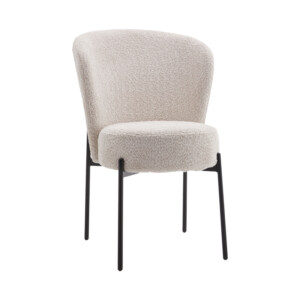 Καρέκλα Houlian pakoworld εκρού ύφασμα-πόδι μαύρο μέταλλο 44x66x89εκ-101-000091