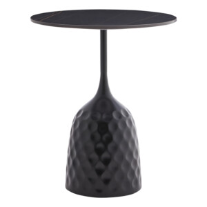 Βοηθητικό τραπέζι Kousien Inart μαύρο sintered stone Φ50x60εκ-101-000099