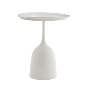 Βοηθητικό τραπέζι Agrile Inart λευκό μέταλλο Φ50x60εκ-101-000100