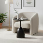 Βοηθητικό τραπέζι Agrile Inart μαύρο μέταλλο Φ50x60εκ-101-000101