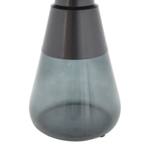 Βοηθητικό τραπέζι Kunlo Inart μαύρο μέταλλο-μαύρο γυαλί Φ50x53.5εκ-101-000103