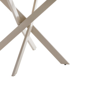 Τραπέζι Dammero pakoworld mdf κρεμ απόχρωση με πόδι κρεμ μέταλλο Φ100x75εκ-101-000114