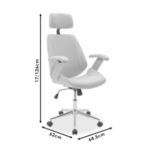 Καρέκλα γραφείου διευθυντή Fern pakoworld pu σε μαύρη απόχρωση και καρυδί ξύλο 64.5x62x117/123εκ-106-000003