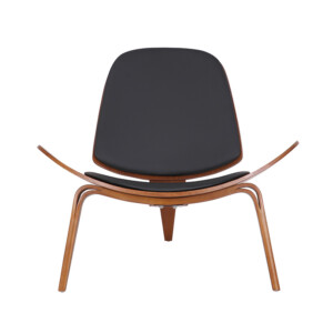 Πολυθρόνα Vilma pakoworld PU μαύρο- plywood καρυδί 90x73x75εκ-106-000015