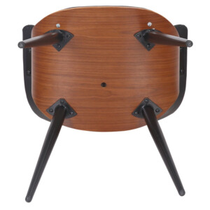 Πολυθρόνα Austen pakoworld PU μαύρο-πόδι καρυδί-106-000019