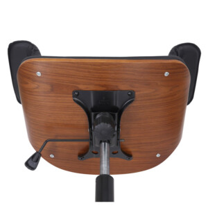 Καρέκλα γραφείου διευθυντή Hermanos pakoworld μαύρο pu - ξύλο καρυδί-106-000020