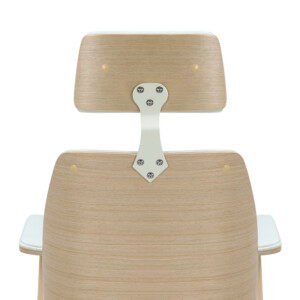 Καρέκλα γραφείου διευθυντή Fern pakoworld PU λευκό-plywood φυσικό-106-000026