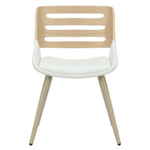 Καρέκλα Brody pakoworld pu λευκό- πόδι φυσικό-106-000036