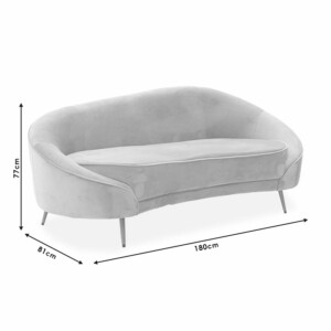 Καναπές 3θέσιος Amora pakoworld βελούδο σάπιο μήλο-χρυσό 180x81x77εκ-110-000043