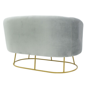 Καναπές 2θέσιος Rony pakoworld βελούδο γκρι-χρυσό 132x82x83εκ-110-000046