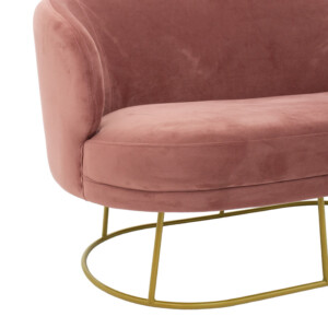 Καναπές 2θέσιος Rony pakoworld βελούδο σάπιο μήλο-χρυσό 132x82x83εκ-110-000048