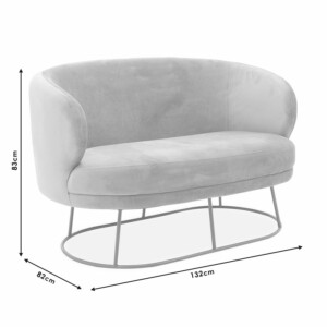 Καναπές 2θέσιος Rony pakoworld βελούδο σάπιο μήλο-χρυσό 132x82x83εκ-110-000048