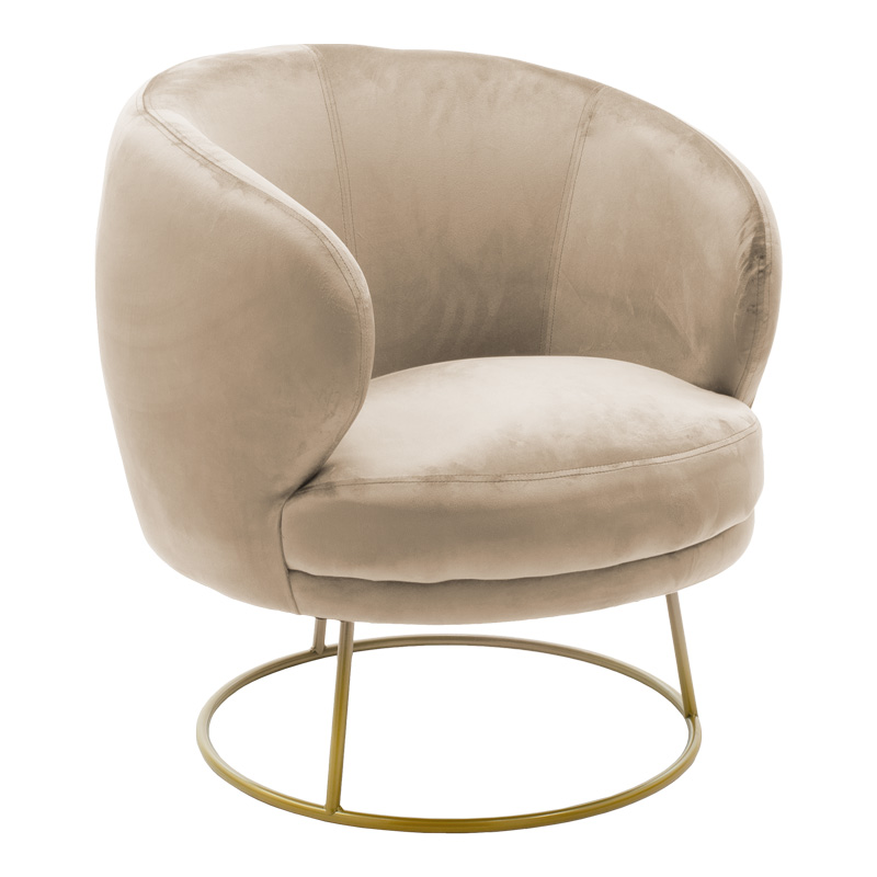 Πολυθρόνα Rony pakoworld βελούδο μπεζ-χρυσό 78x75x82εκ-110-000052 Πολυθρόνα Rony pakoworld βελούδο μπεζ-χρυσό 78x75x82εκ-110-000052